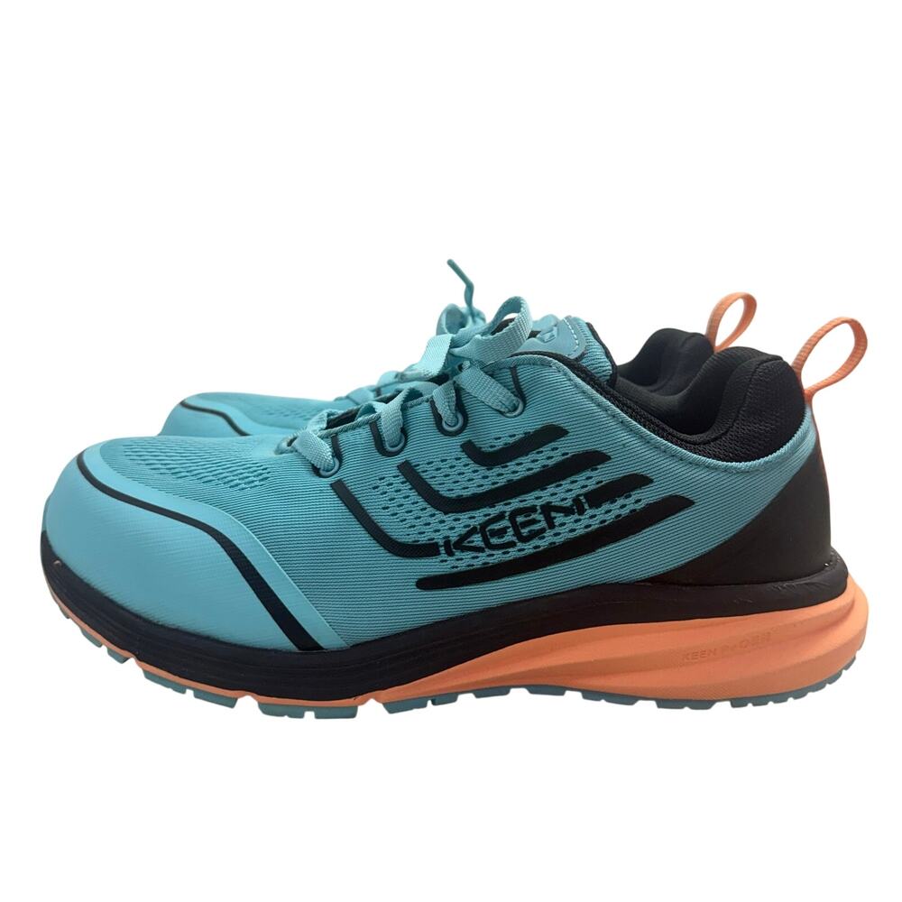 KEEN Utility Vista Energy Comp Toe Work Sneakers Moonlight Blue Cantaloupe W 10